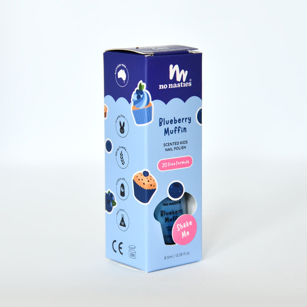 Toxin Free Scented Kids Polish - Blueberry Muffin - Blue
