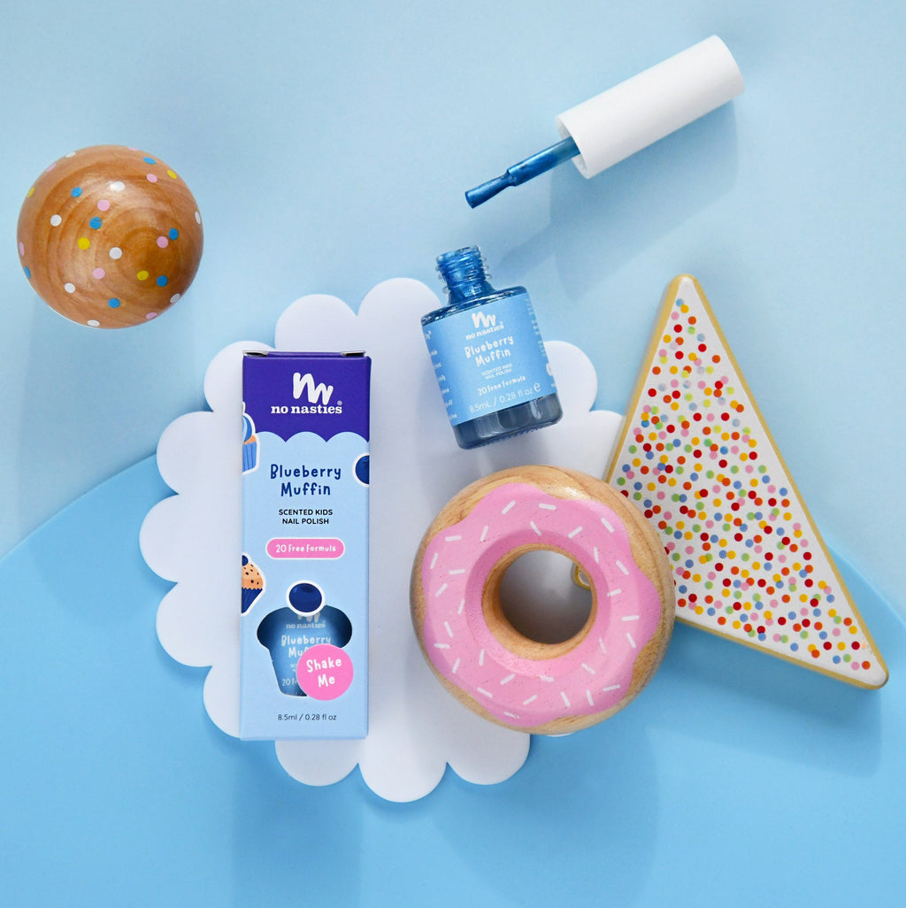Toxin Free Scented Kids Polish - Blueberry Muffin - Blue