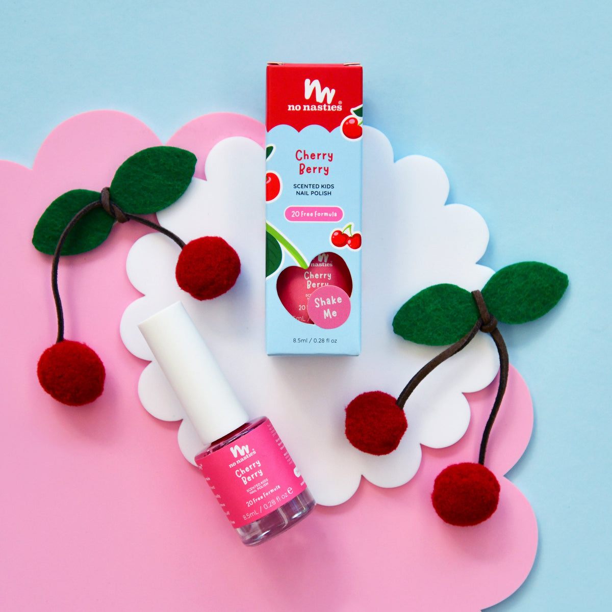 Toxin Free Scented Kids Polish - Cherry Berry - Bright Pink