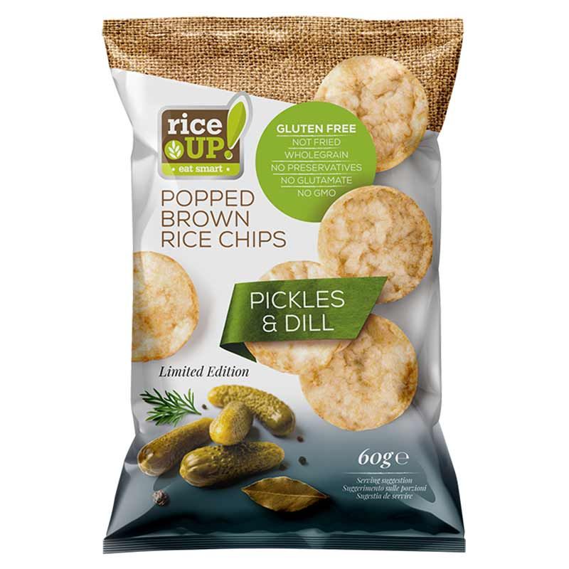Popped Brown Rice Chips Pickles & Dill 60g - MazenOnline Main image