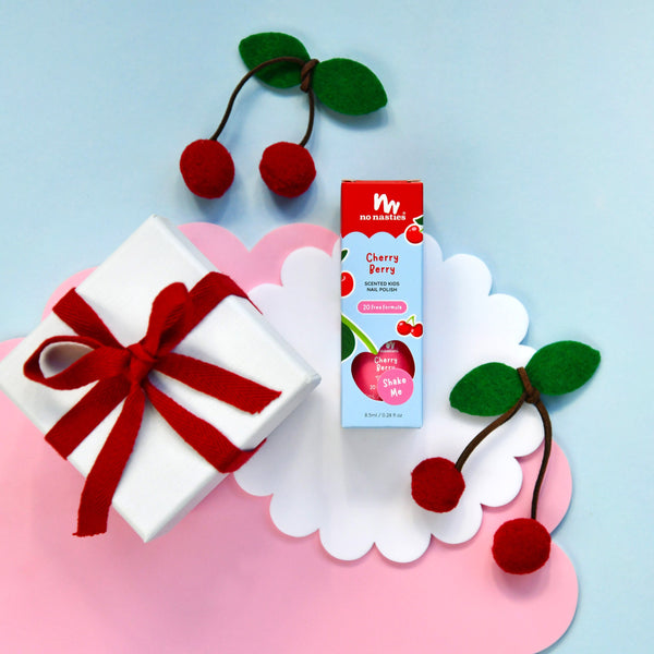 Toxin Free Scented Kids Polish - Cherry Berry - Bright Pink