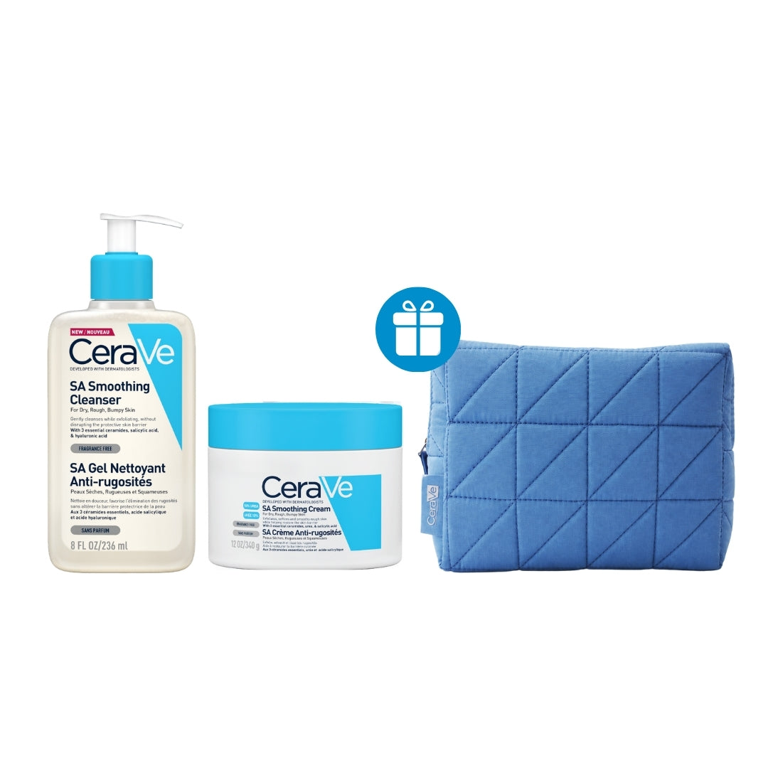 Sa Smoothing Moisturizing Cream + Sa Smoothing Cleanser Get Blue Quilting Puffy Pouch