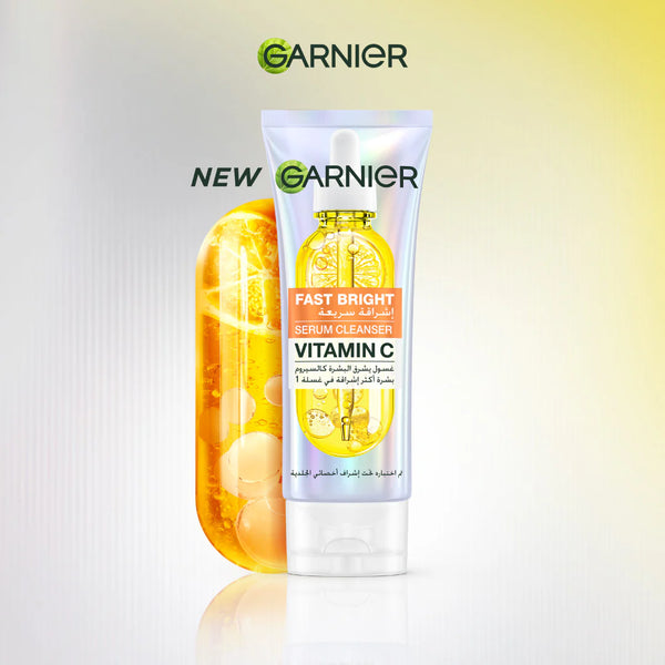 Garnier - Garnier Fast Bright Serum Cleanser - Dual Action Foam Cleanser, Brightens in 1 Wash - For All Skin Types, Even Sensitive Skin - 100 ml | MazenOnline