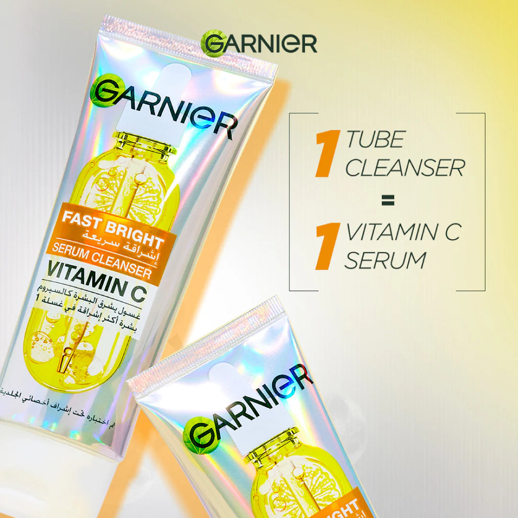 Garnier - Garnier Fast Bright Serum Cleanser - Dual Action Foam Cleanser, Brightens in 1 Wash - For All Skin Types, Even Sensitive Skin - 100 ml | MazenOnline