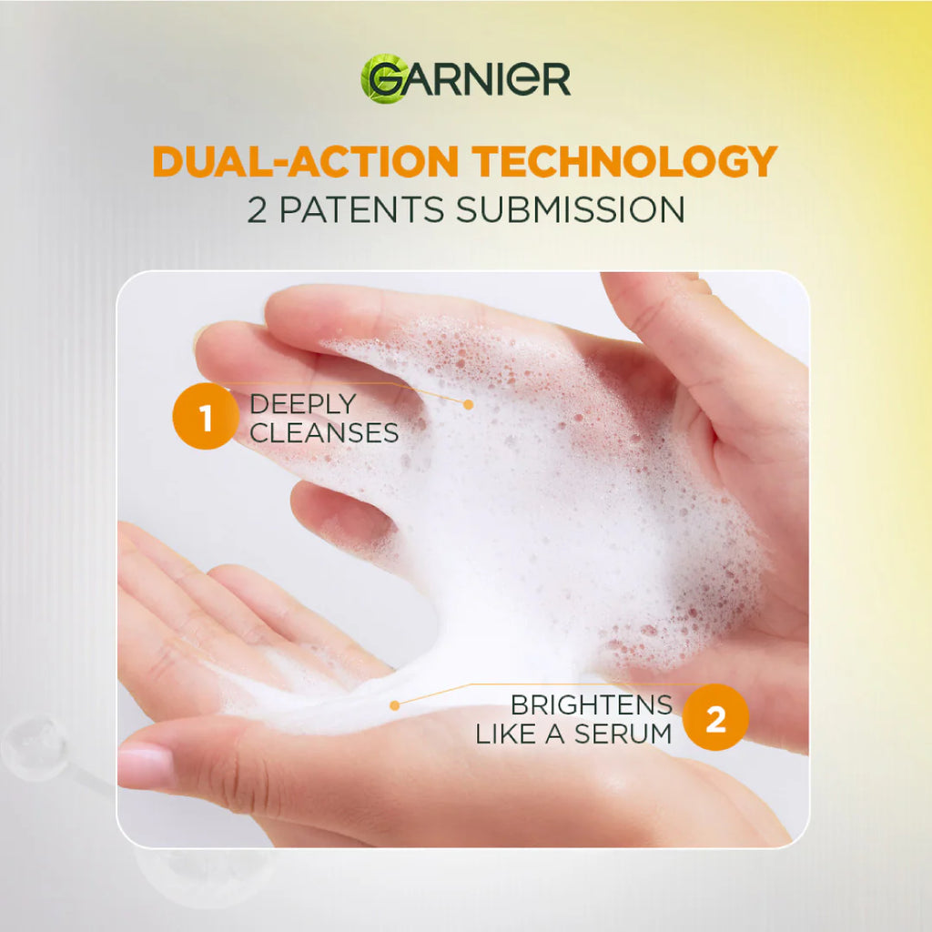 Garnier - Garnier Fast Bright Serum Cleanser - Dual Action Foam Cleanser, Brightens in 1 Wash - For All Skin Types, Even Sensitive Skin - 100 ml | MazenOnline