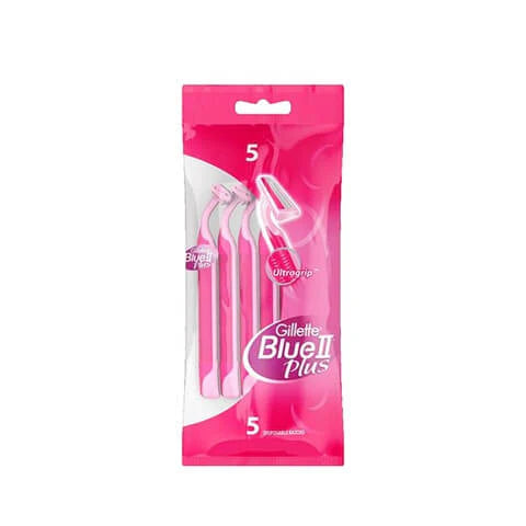Gillette - Blue 2 Plus Disposable Razors Pink For Women, 5 pieces | MazenOnline