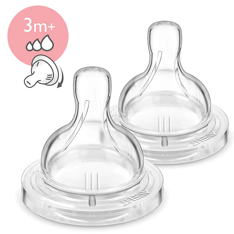 Anti-Colic Teats x2 Variable Flow Slot Cut - 3m+ - MazenOnline