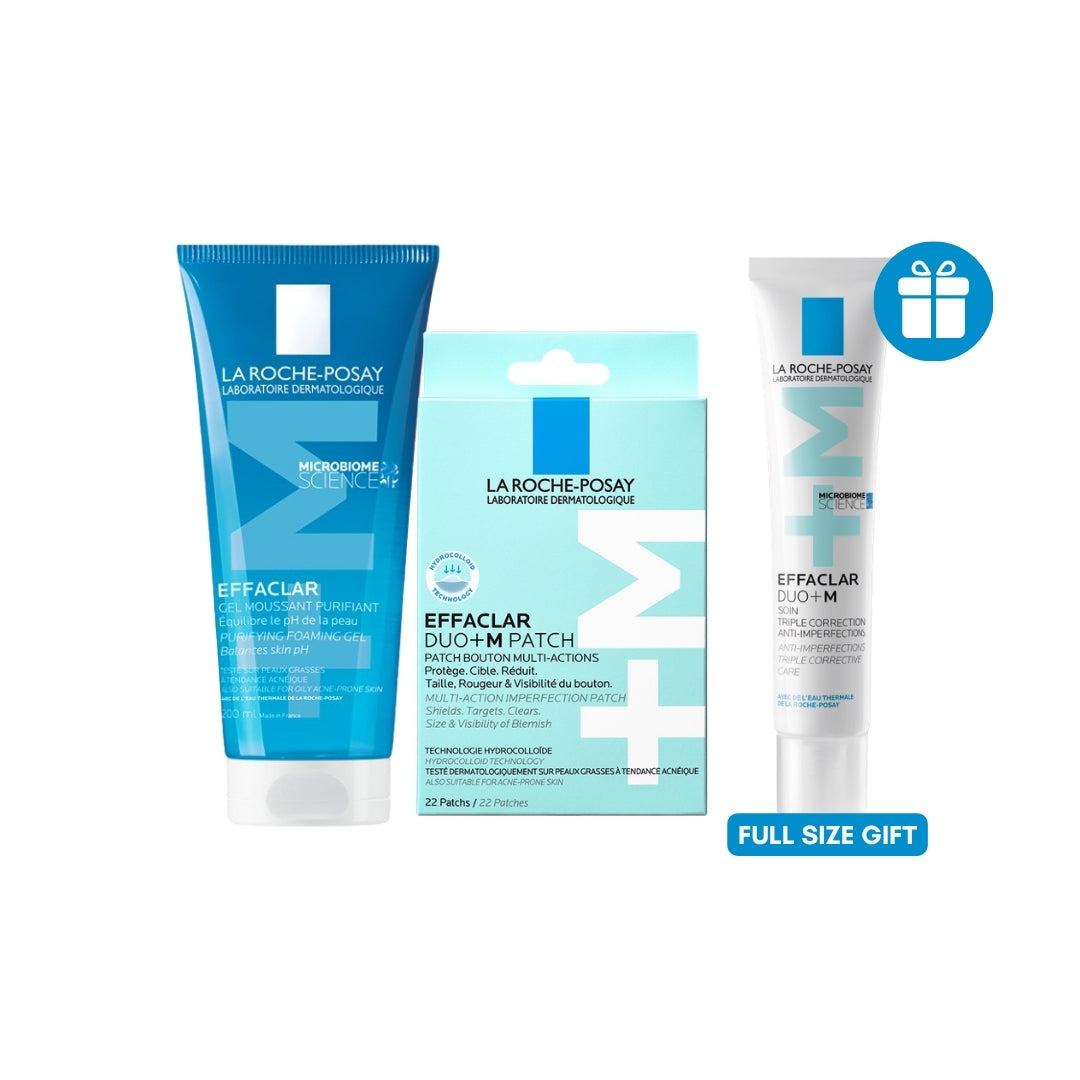Buy Effaclar Acne Foaming Cleansing Gel for Oily and Acne Prone Skin + Effaclar Multi-Target Blemish Patches  Get  Effaclar Duo+M Anti-Imperfections Triple Corrective Care
