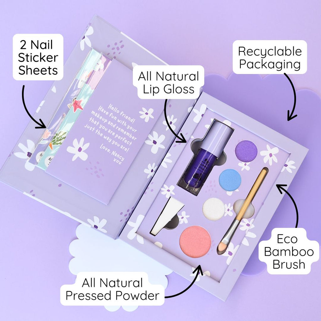 Nancy Purple Natural Pressed Powder Kids Makeup Palette Kit