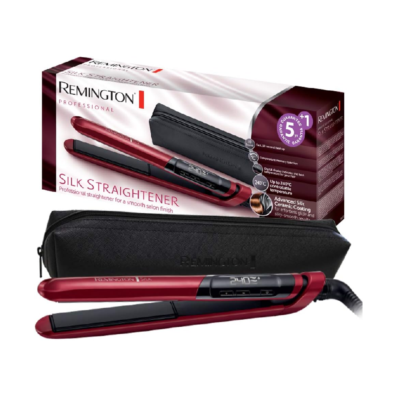 Remington - Silk Straightener with Advanced Silk Ceramic Coating - Red | S9600 | MazenOnline