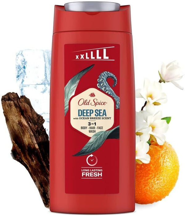 Deep Sea Shower Gel & Shampoo For Men 675 ml, 3-in-1 Body-Hair-Face - MazenOnline