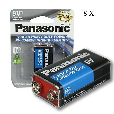 Panasonic - 8x 9 Volts Battery 9V Block Super Heavy Duty Carbon Zinc Batteries E67 | MazenOnline