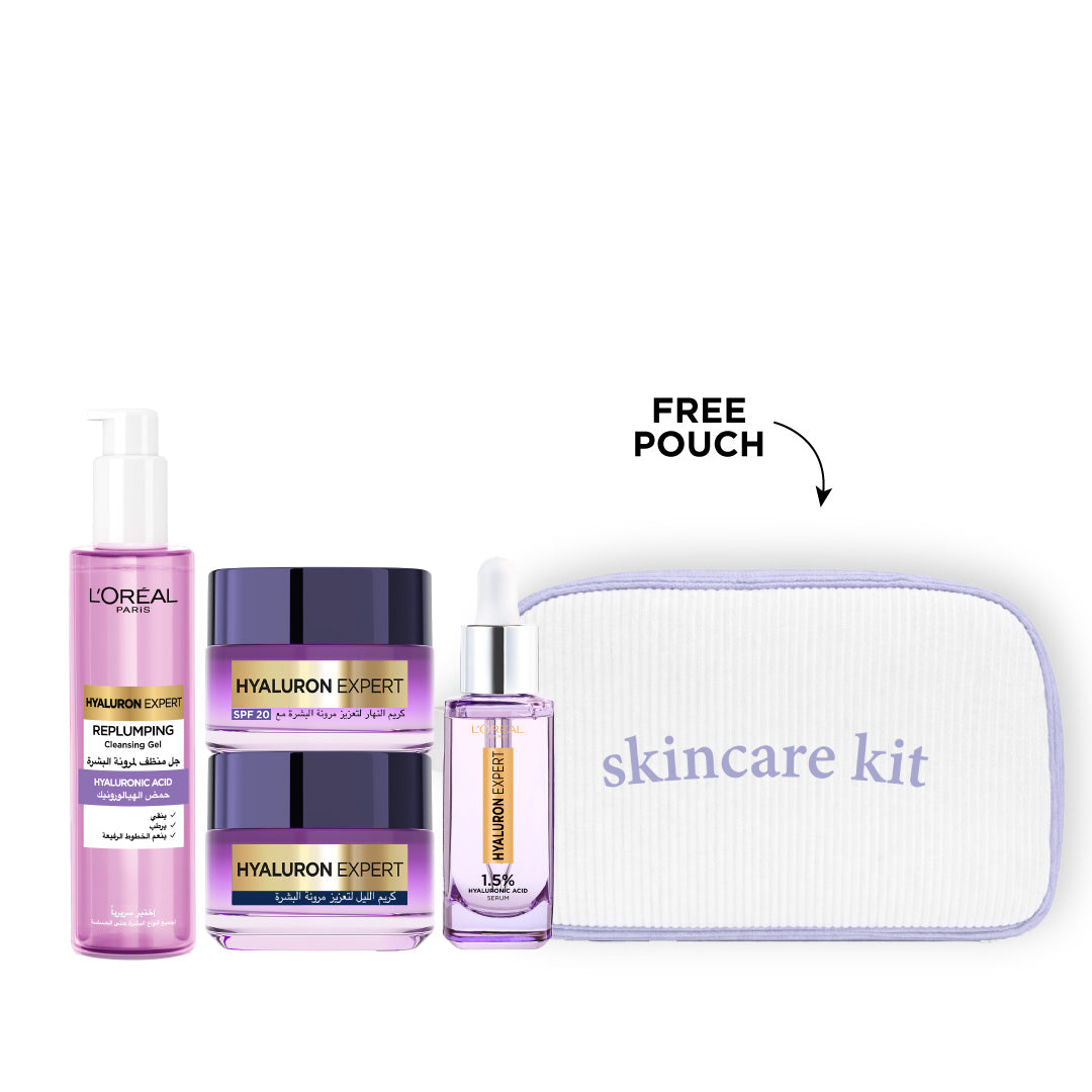 L'Oréal Paris - Hyaluron Expert Wash + Serum + Day Cream + Night Cream | MazenOnline