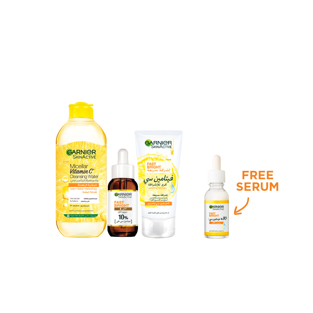 Fast Bright Micellar + Day Cream + Night Serum + Free Mini Serum