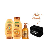 Ultra Doux Honey Treasures Shampoo + Ultra Doux Honey Treasures Conditioner + Ultra Doux Hair Honey Serum + Honey Serum Pouch