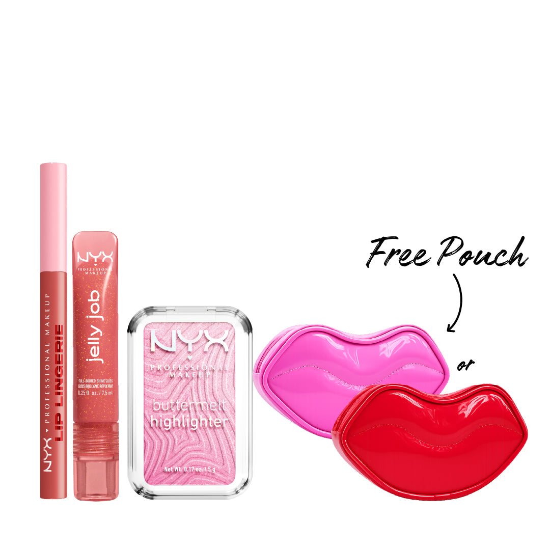 Jelly Job Lip Gloss + Lip Lingerie Liner Stain + Buttermelt Highlighter + Gift
