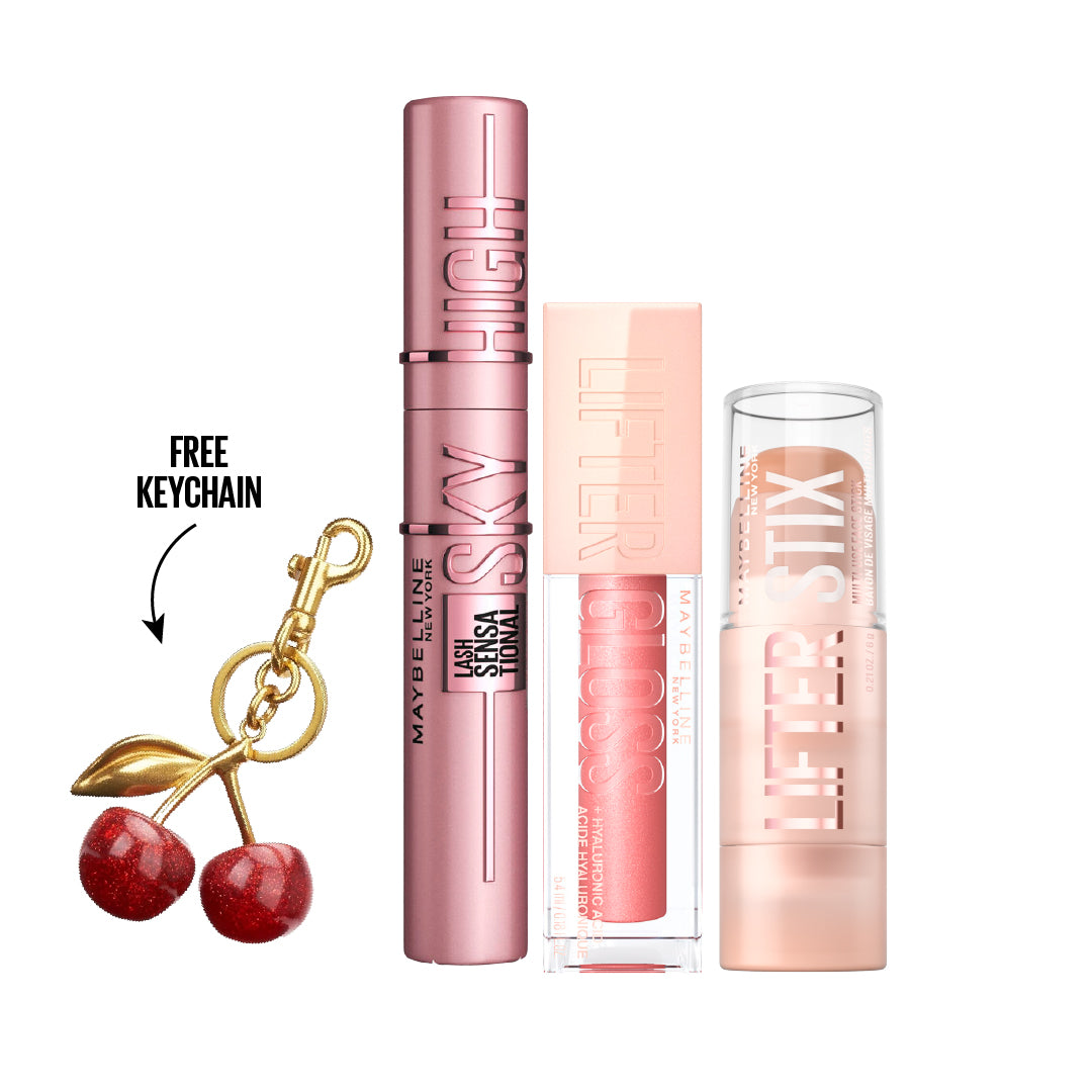 Maybelline New York - Lash Sensational Sky High Mascara  + Lifter Stix Multi-Use Face Stick  + Lifter Gloss, Lip Gloss Makeup With Hyaluronic Acid  + Gift | MazenOnline
