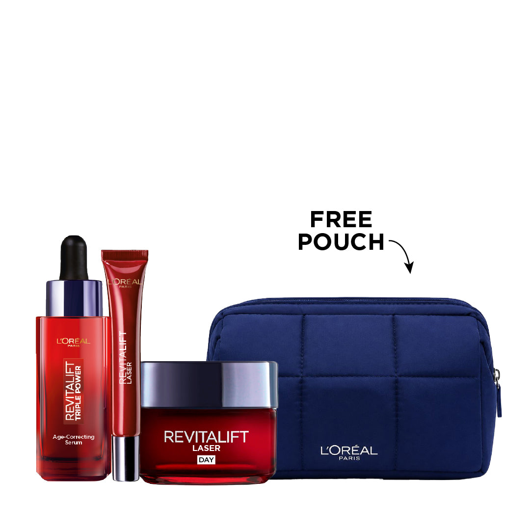 Revitalift Triple Effect Serum + Revitalift Laser Day Cream + Revitalift Laser Eye Cream + Pouch