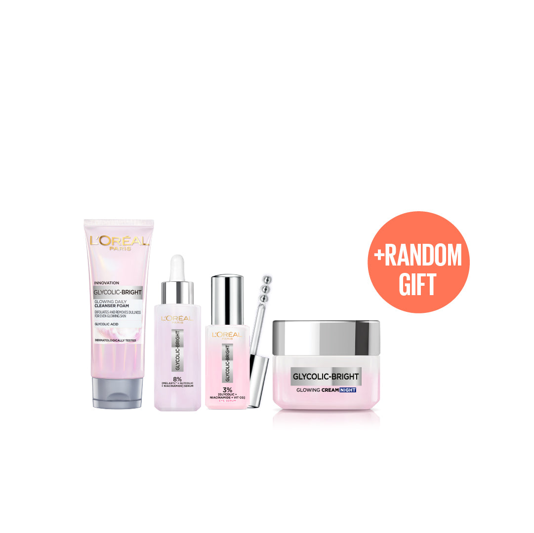 Glycolic Bright Wash + Melasyl Serum + Eye Serum + Night Cream
