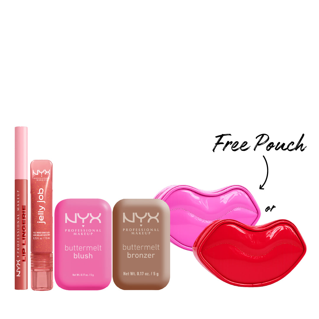 Buttermelt Bronzer + Buttermelt Blush + Jelly Job Lip Gloss + Lip Lingerie Liner Stain + gift