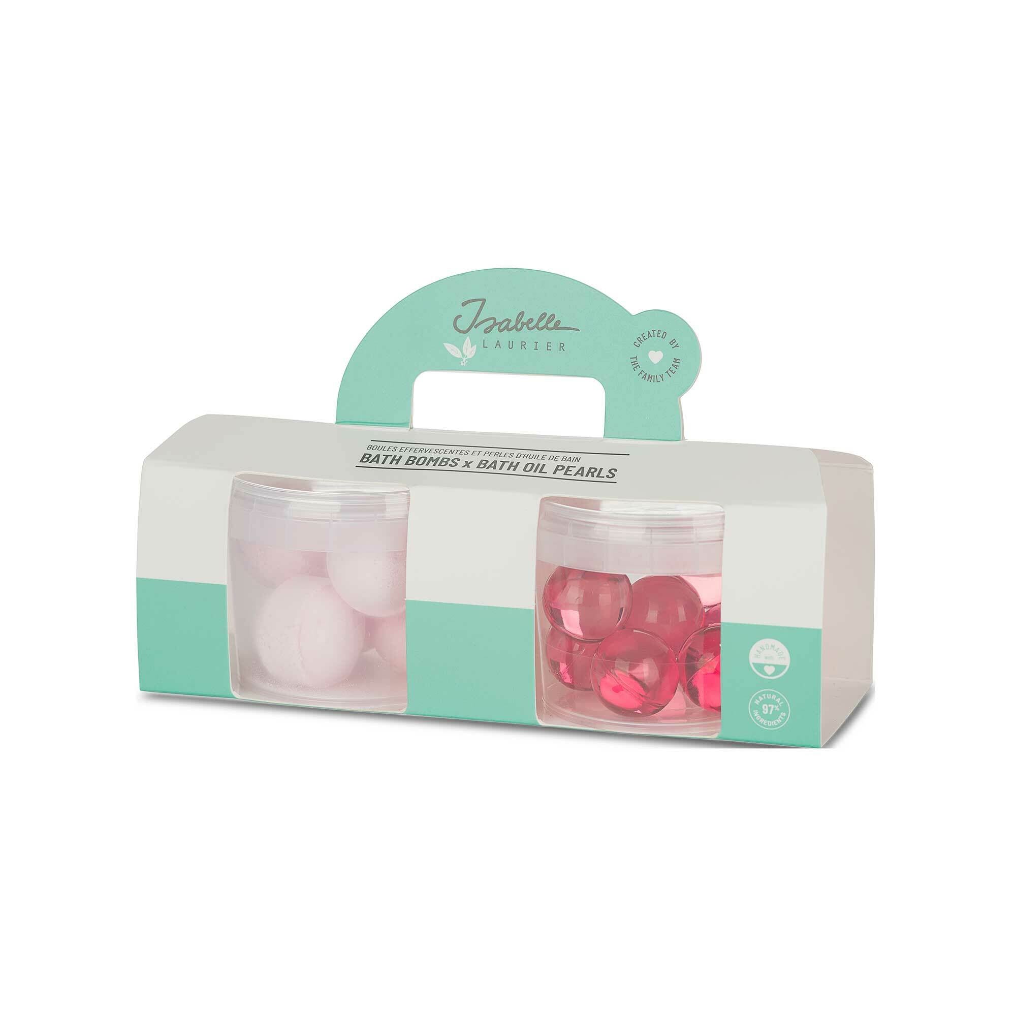 2 Mini Jars With Bath Oil Pearls + Bath Fizzers - MazenOnline Main image