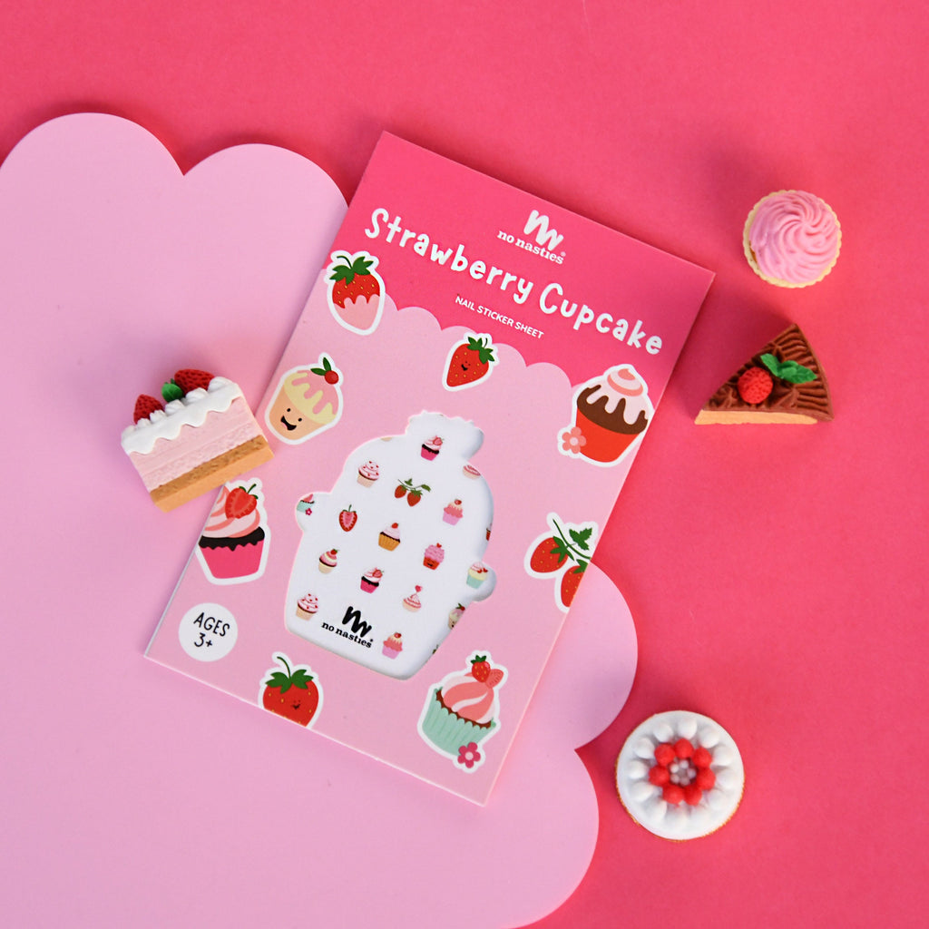 Strawberry Cupcake Nail Stickers