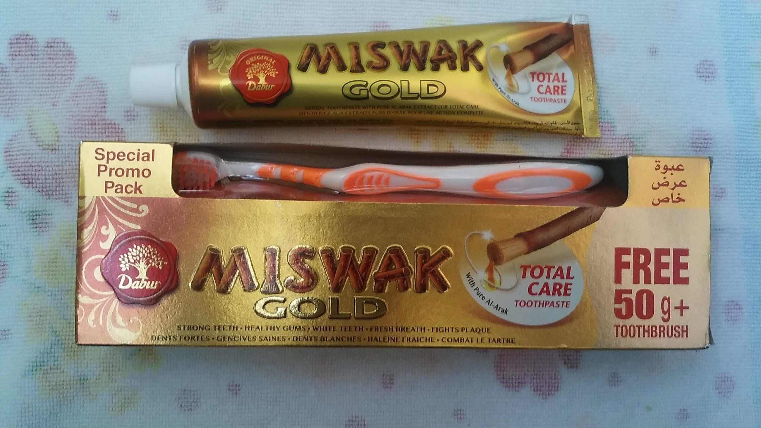 Herbal Toothpaste Gold + Free 50g + Toothbush 120g - MazenOnline