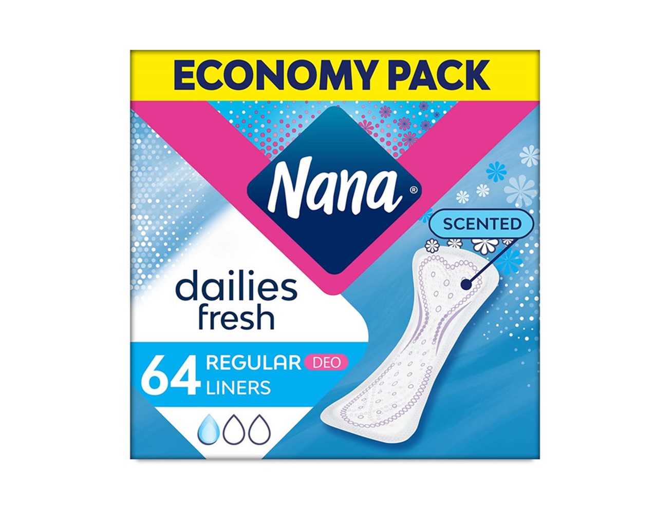 Daily Fresh Regular  ‚ 64 Liners Economy Pack Secondary image