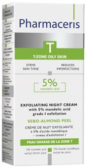 Pharmaceris T Sebo Almond Peel Exfoliating Night Cream 5% Acne Almond 50ml - MazenOnline