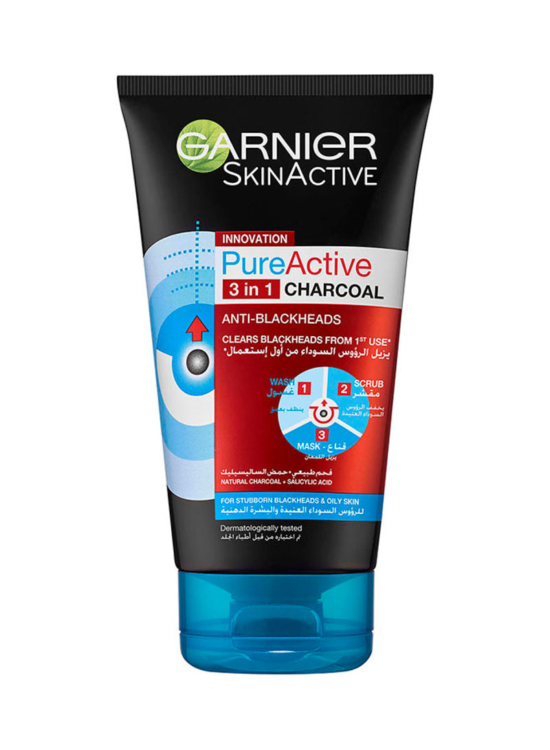 SkinActive Pure Active Intensive Charcoal 3-in-1 Wash - MazenOnline