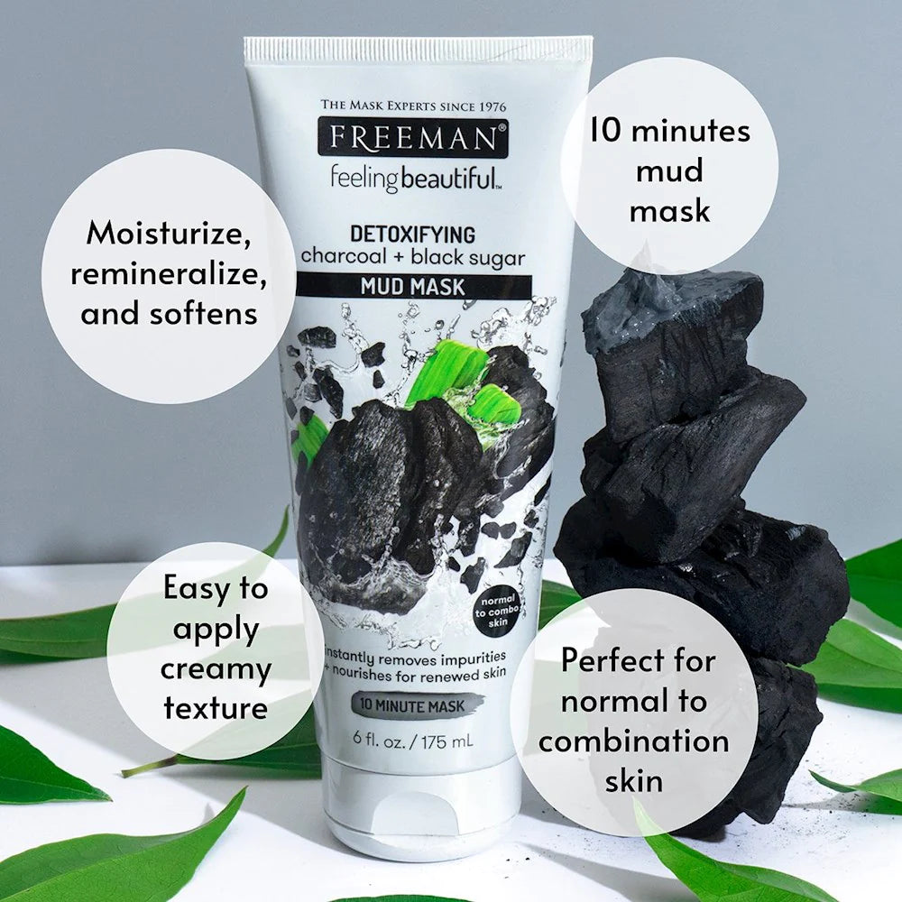 Detoxifying Charcoal + Black Sugar Mud Mask 175ml - MazenOnline