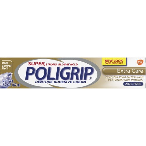 Super Poligrip Extra Care Zinc Free Denture cream 62g - MazenOnline