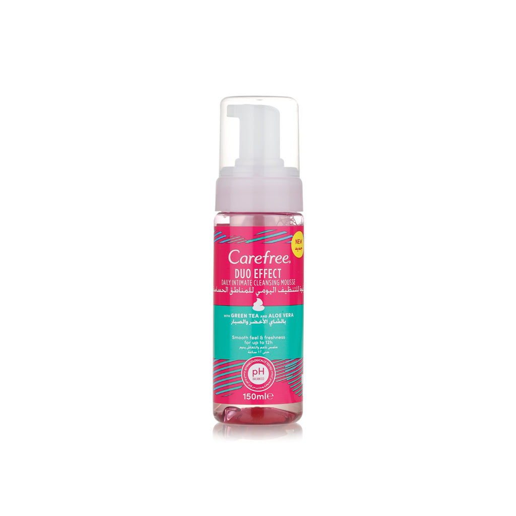 Care Free Daily Intimate Cleansing Mousse Duo Effect with Green Tea & Aloe Vera - MazenOnline