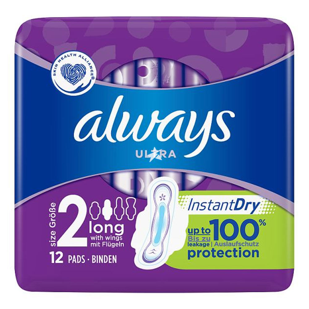 Ultra Long Sanitary Towels Wings 12 Pads (Size 2) - MazenOnline