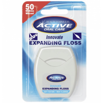 Active Oral Care Innovate Mint Fluoride Expanding Floss 50 M - MazenOnline Main image