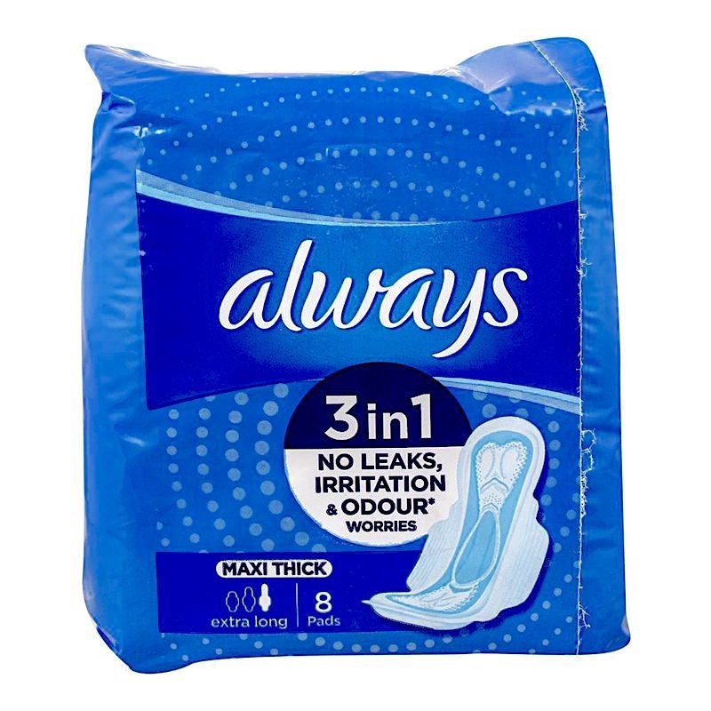 Always Maxi Thick 3 in 1 Extra Long 8 Pads - MazenOnline Main image