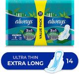 Always Ultra Thin Extra Long 3In1 Herbal Freshness 14 pads - MazenOnline