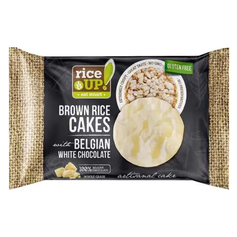 Brown Rice Cakes with Belgian White Chocolate 30g - MazenOnline