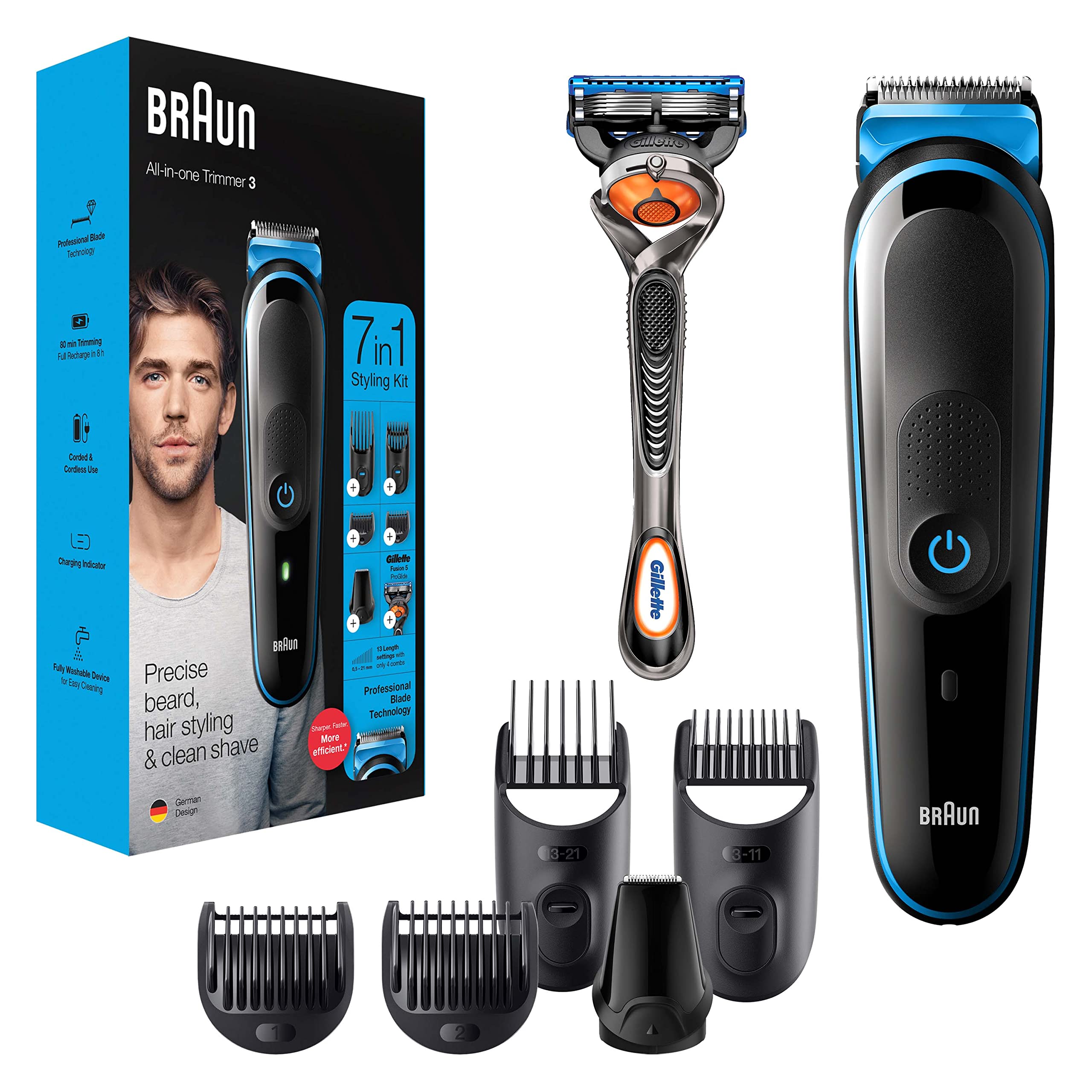Braun All-in-one trimmer MGK3245, 7-in-1 trimmer, 5 attachments - MazenOnline