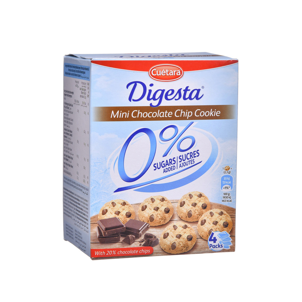 Digesta Light Mini Chocolate Chip Cookies 100% Sugar Free 120g - MazenOnline Main image