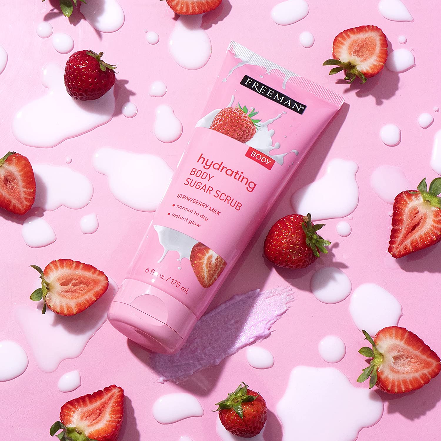 Tube Hydrating Strawberry Milk Body Sugar Scrub 175ml Secondary image