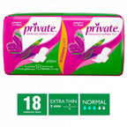 Private Extra Thin With Wings Normal Pads 18's - MazenOnline