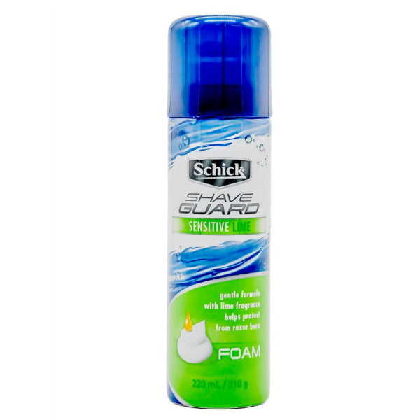 SCHICK FOAM SHAVE GUARD SENSITIVE LIME 220ML - MazenOnline