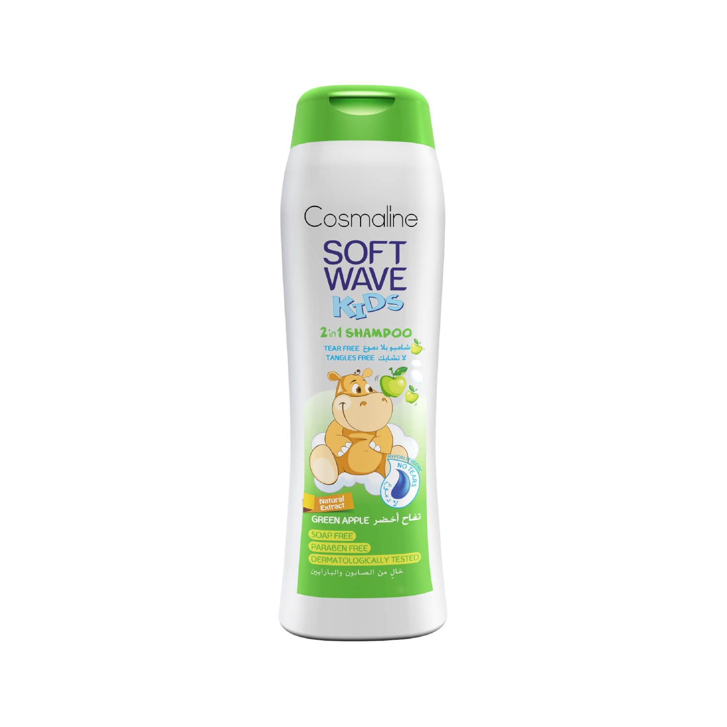 Soft Wave Kids 2 In 1 Shampoo Green Apple 400ml - MazenOnline Main image