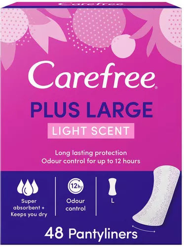 Carefree Plus Large Pantyliners - Light Scent 48pcs - MazenOnline