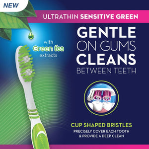 Ultrathin Sensitive (Green) Manual Toothbrush - Pack of 3 - MazenOnline