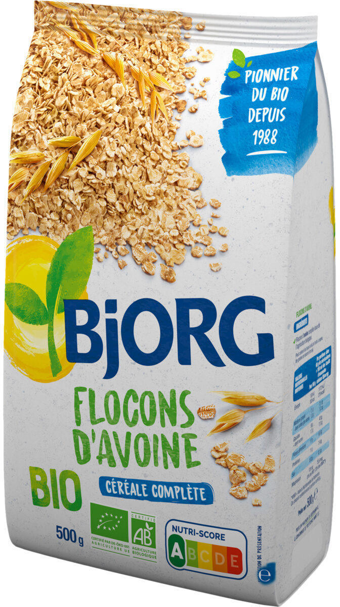 BJORG FLOCONS D'AVOINE OAT FLAKES 500G - MazenOnline Main image