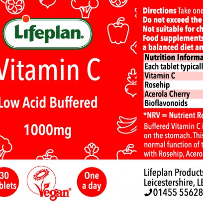 Lifeplan Vitamin C (Buffered) 1000mg 30 tabs Secondary image