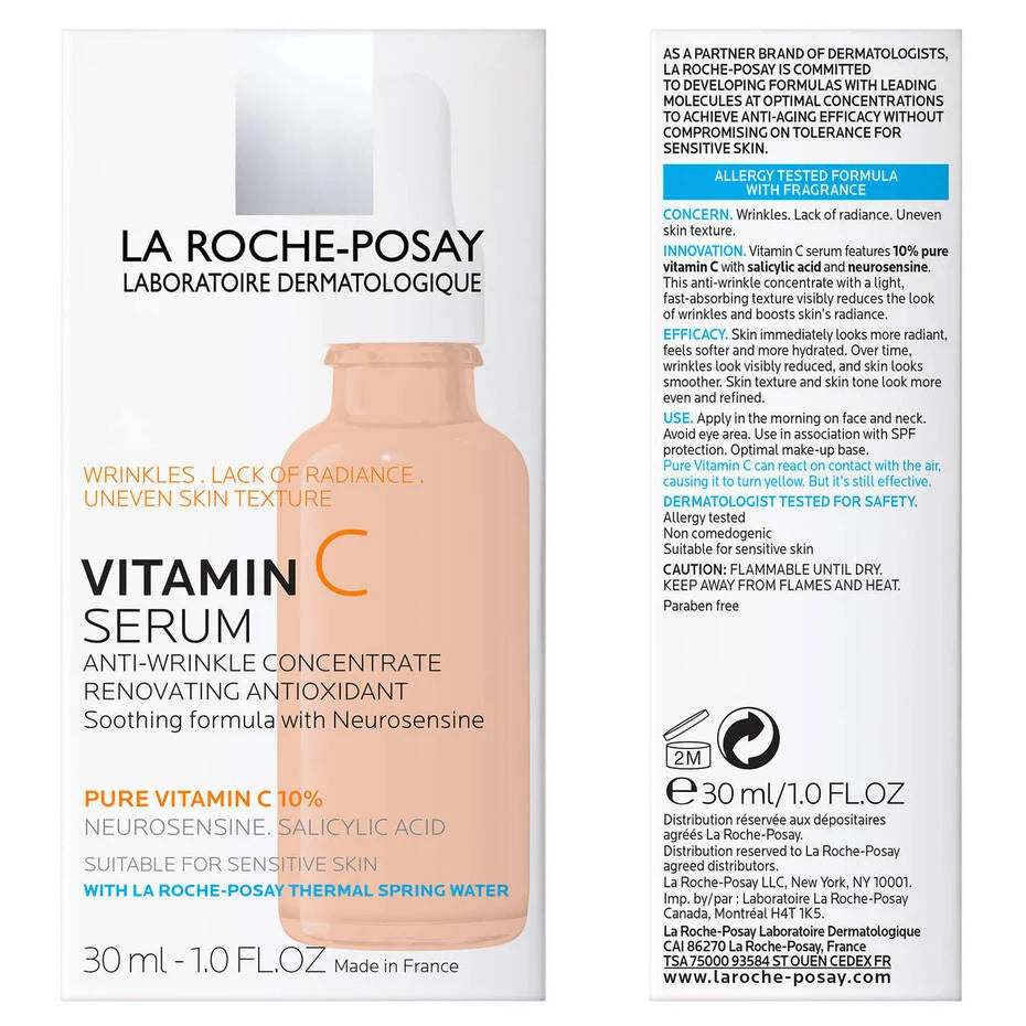 10% Pure Vitamin C Anti Aging Face Serum for Wrinkles + FREE Travel Size Hyalu B5 Pure Hyaluronic Acid Serum 10ml - MazenOnline