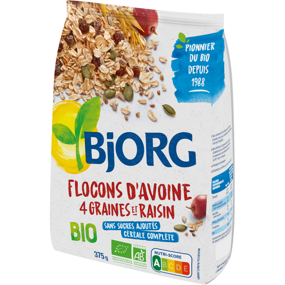 BJORG FLOCONS AVOINES GRAINES 375G - MazenOnline